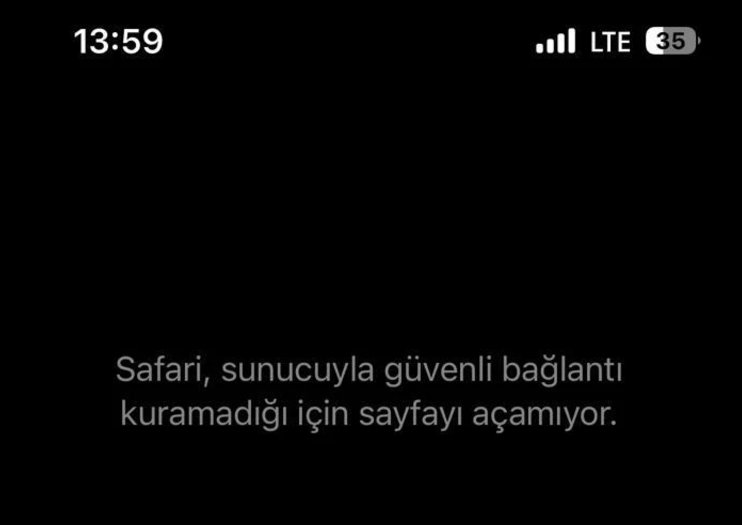 safari sunucuyla güvenli bağlantı kuramadığı için sayfayı açamıyor iphone