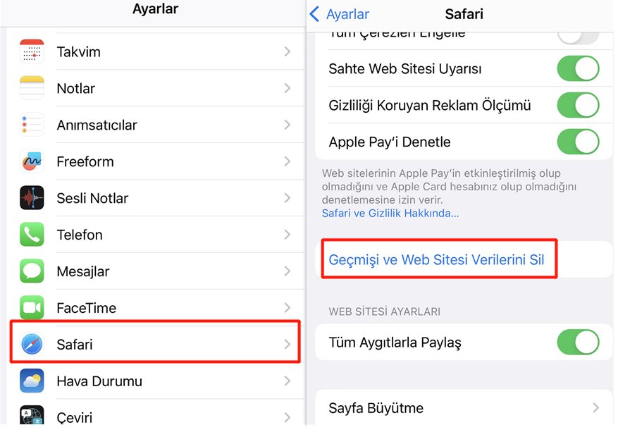 güvenli bağlantı kurulamadı - safariyi sıfırla