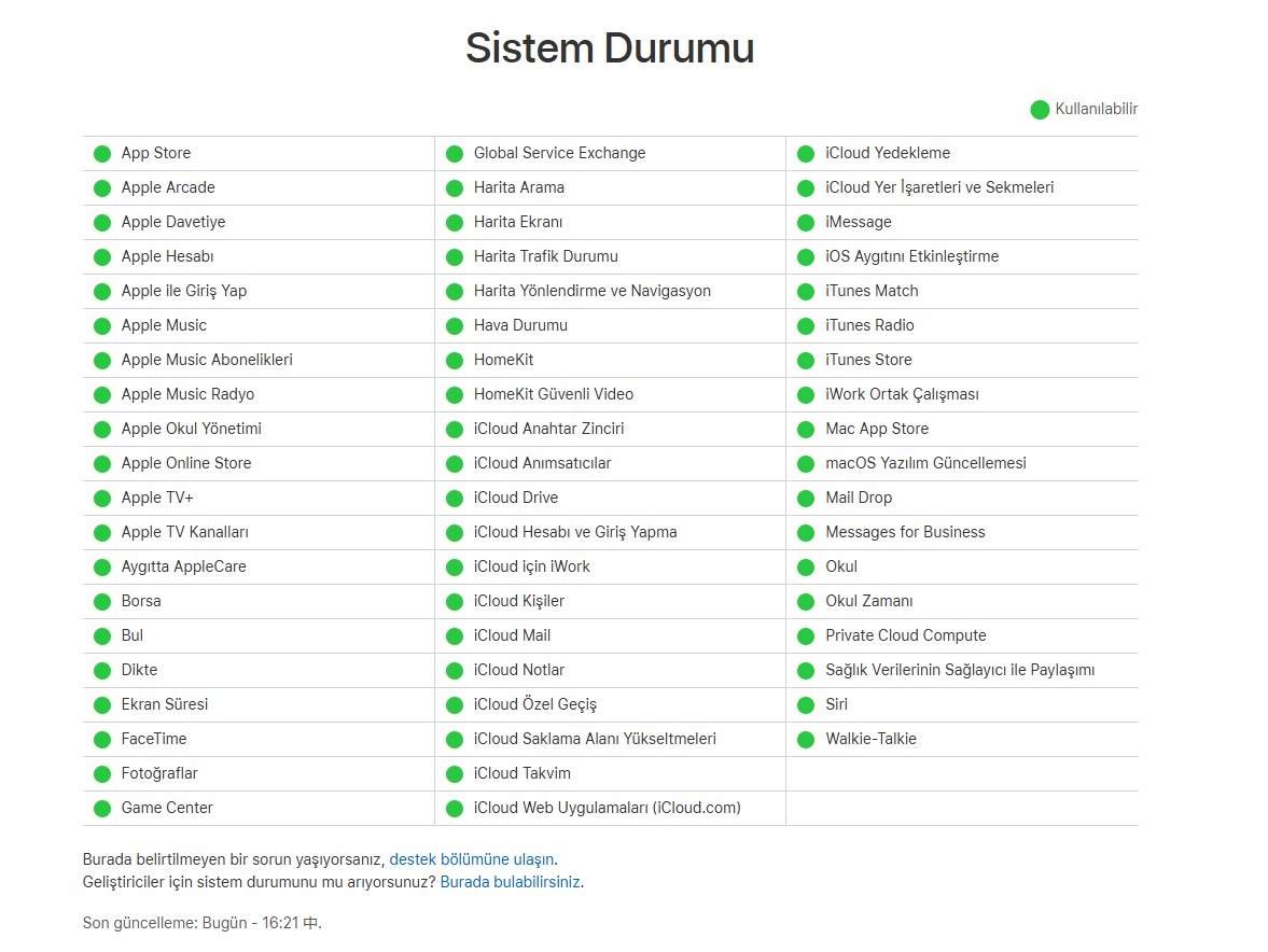 Sunucu Durumunu Kontrol Edin