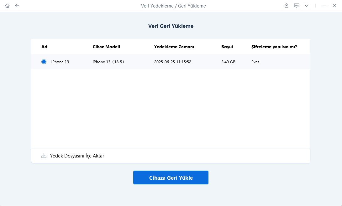 iOS 18 yedeğiniz olduğundan emin olun