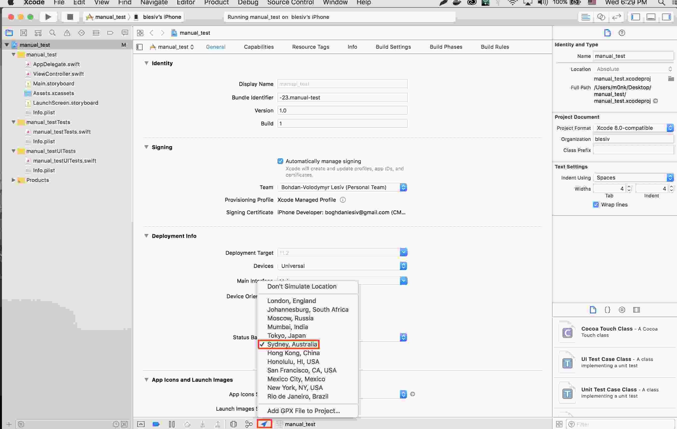 xcode ile jailbreak olmadan iphone konum değiştirme