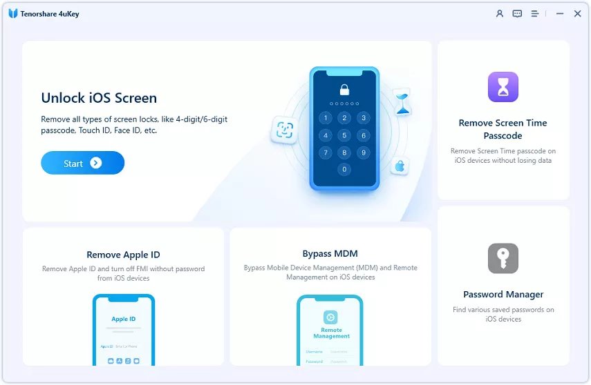 4ukey ile iphone telefondan pin kodu kaldırma