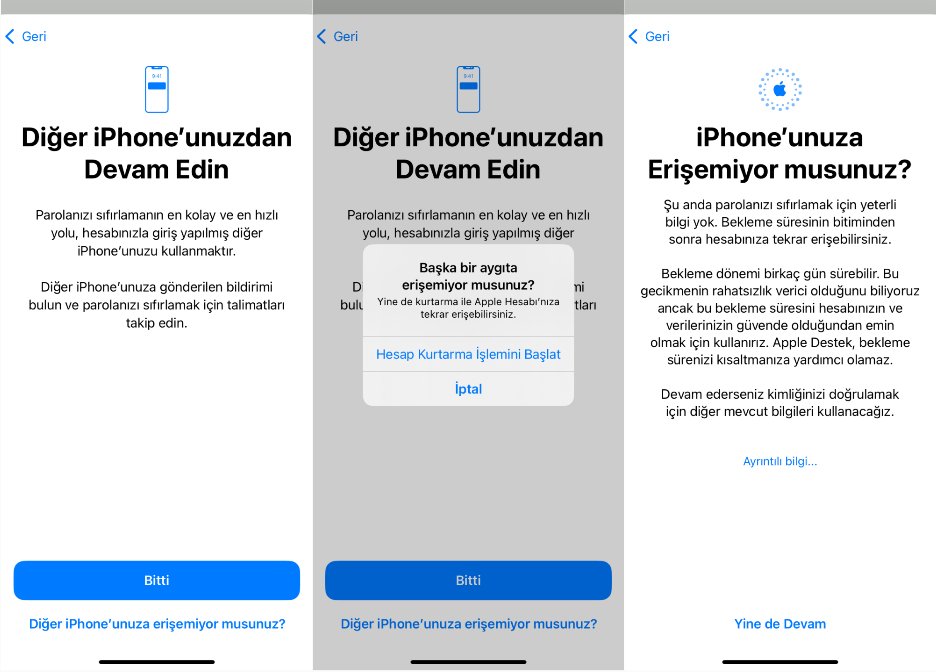 icloud şifremi unuttum telefon açılmıyor çözüm