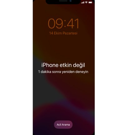 iphone etkin değil mesajı