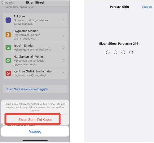 iphone ebeveyn kontrolü nasıl kaldırılır