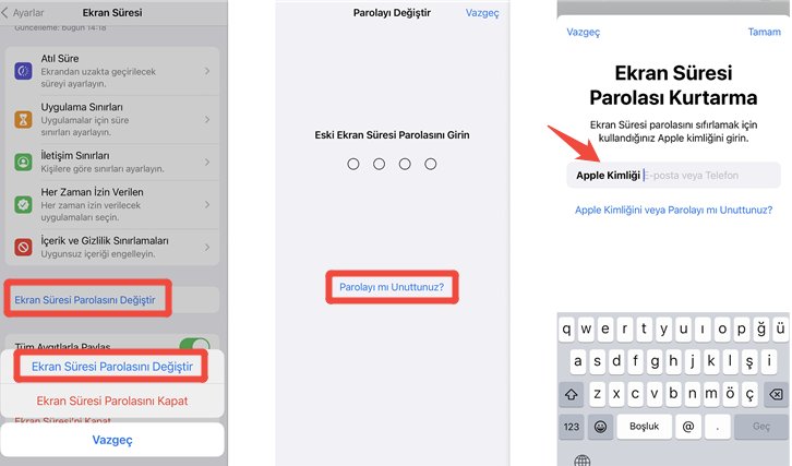 iphone ekran süresi parolamı unuttum