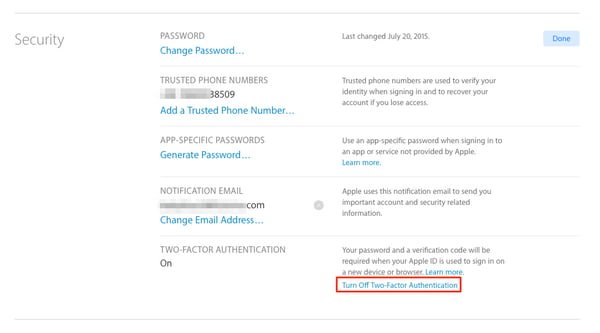 iCloud İki Faktörlü Kimlik Doğrulama Nasıl Kapatılır