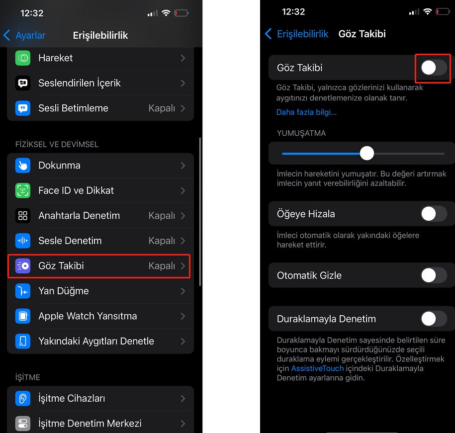 ios 18 göz takibi çalışmıyor nasıl düzeltilir