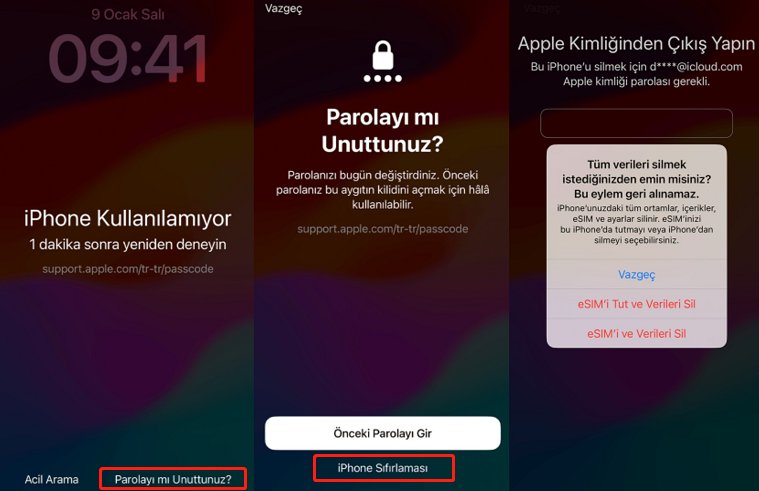 iphone 1 saat kilitlendi nasıl açılır - parolayı mı unuttunuz özelliğini kullanın