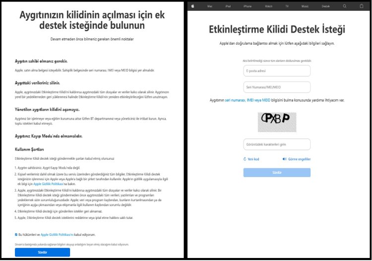 Etkinleştirme Kilidi Destek İsteği ile Resmi iPhone Aktivasyon Kilidi Kaldırma