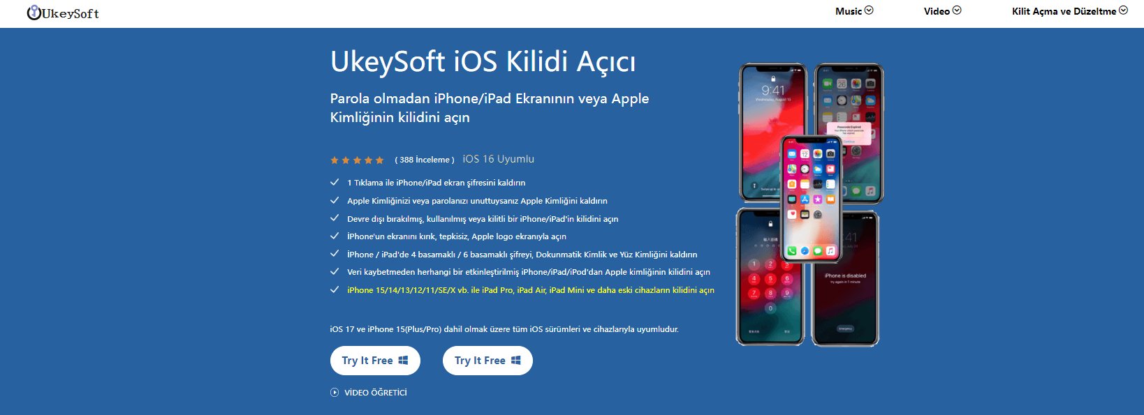 iphone şifre kırma uygulaması - ukeySoft unlocker