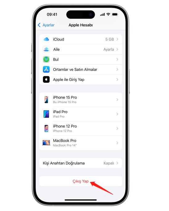 iphone ipad de icloud dan çıkış yapma