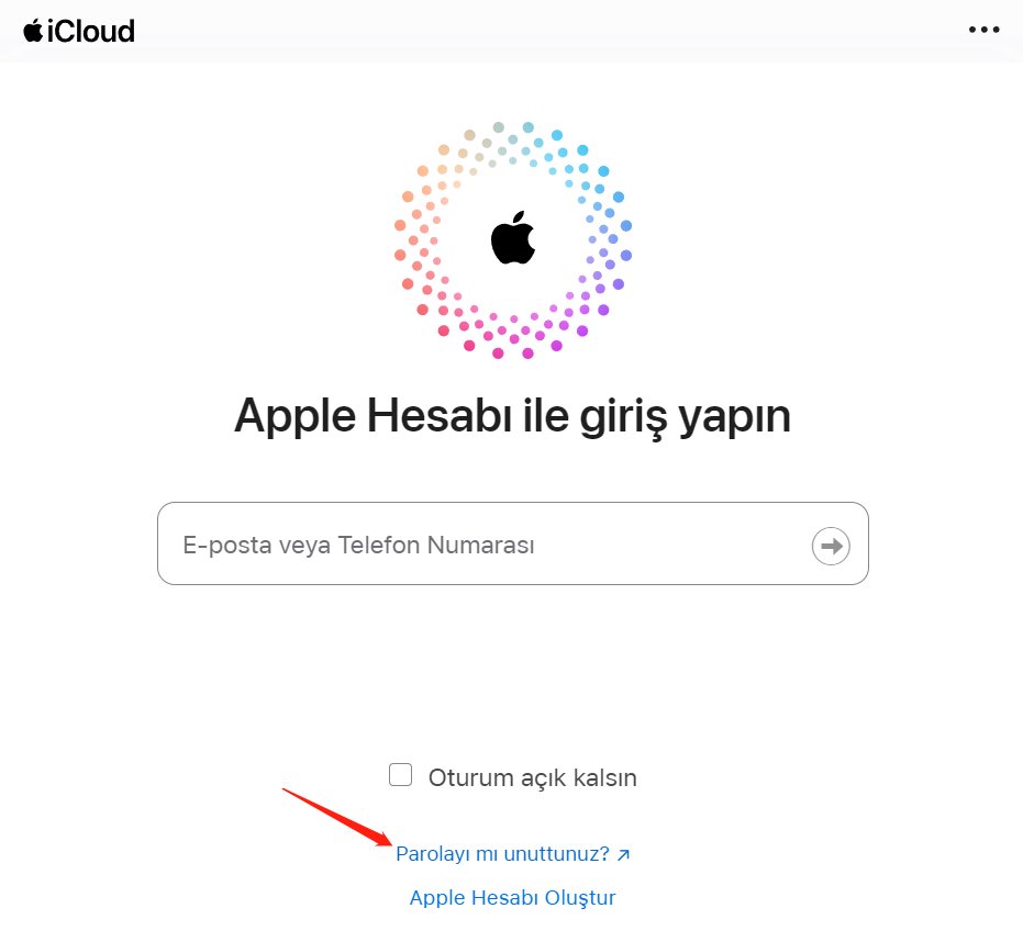 icloud hesabınızı Ve şifrenizi sıfırlayarak icloud'dan çkış yapma