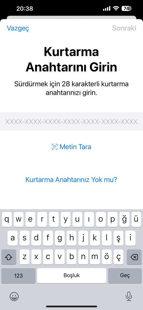 apple kimliği unuttum iforgot apple sitesinde kurtarma anahtarı kullanın-4