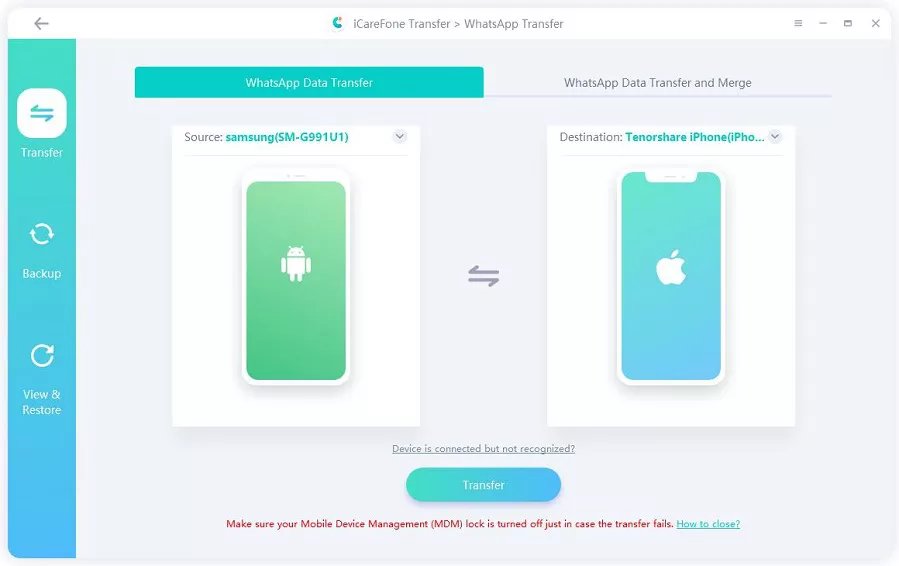 android whatsapp konuşmalarını iphone aktarma - cihazı bağla