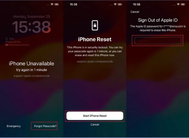 kilitli iphone sıfırlama bilgisayarsız
