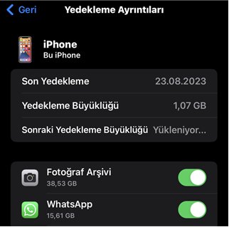 icloud da whatsapp yedeği nerede
