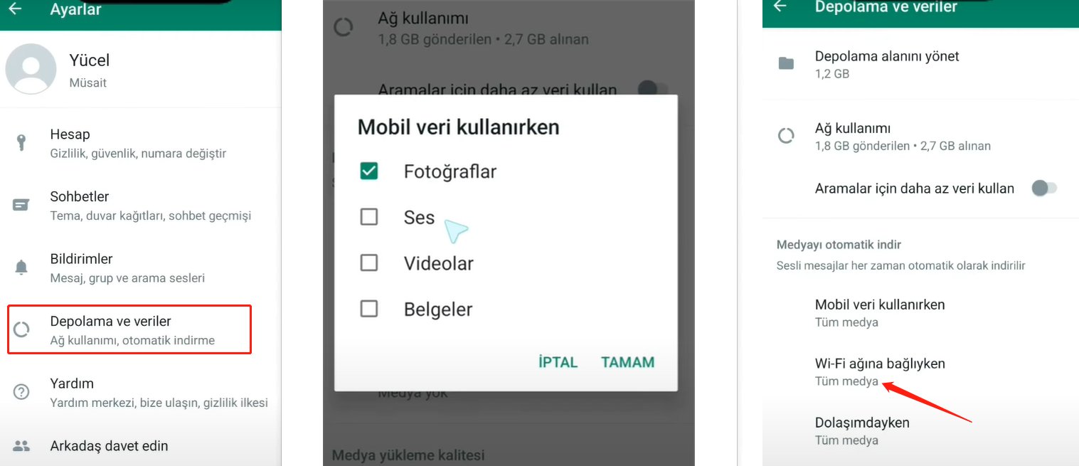 whatsapp indirme başarısız sorunu - whatsapp indirme ayarlarını kontrol et