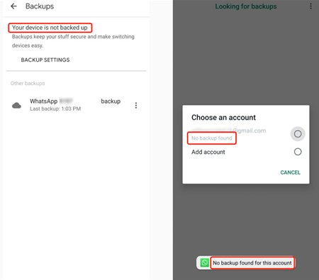 android whatsapp yedekleme bulunamadı hatası