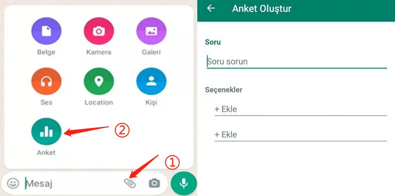 whatsapp anket oluşturma android