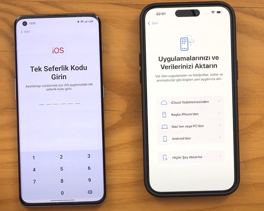 androidden seçin