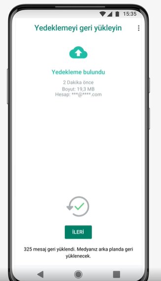 google drive whatsapp yedeğini android'e geri yükleme-5