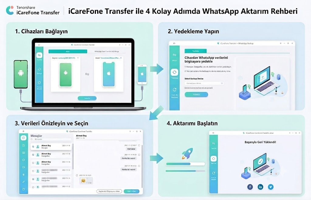 icarefone transfer ile samsung'dan iphone'a whatsapp aktarma