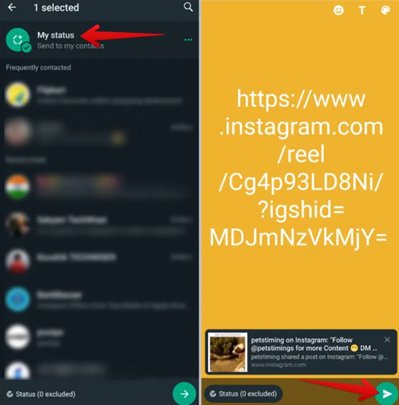 instagram hikayesini whatsappta paylaşma