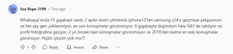 iphone dan android e whatsapp aktarma sorunu