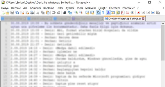 whatsapp sohbeti dışa aktarınca ne olur