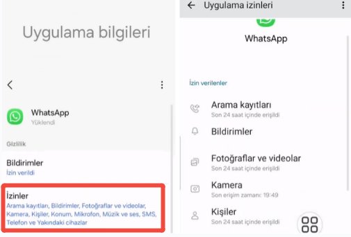 whatsapp izni kontrol edin