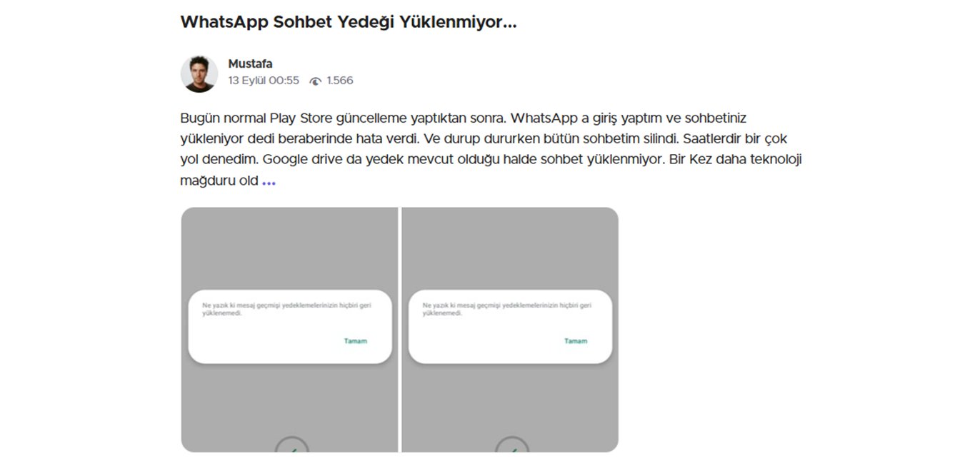 whastapp güncelleme sorunu - whatsapp yedeği yüklenemiyor