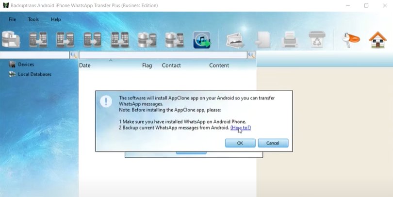 backuptrans ile whatsapp mesajlarını başka telefona aktarma​