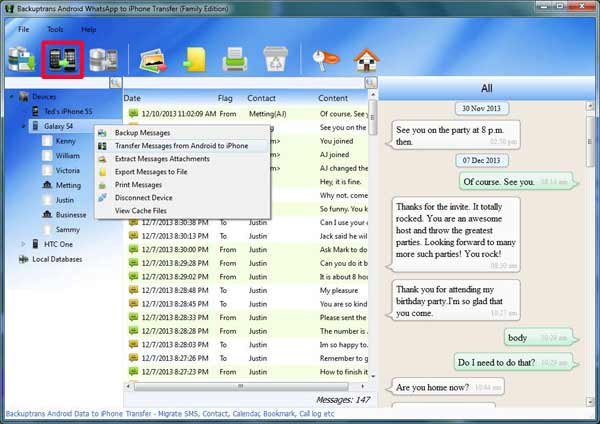 backuptrans ile whatsapp mesajları başka telefona aktarma​