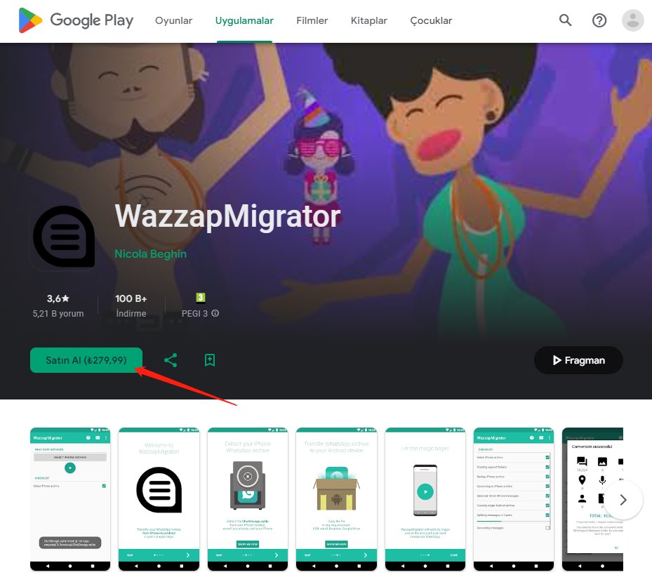 wazzapmigrator ile whatsapp sohbetleri başka telefona aktarma